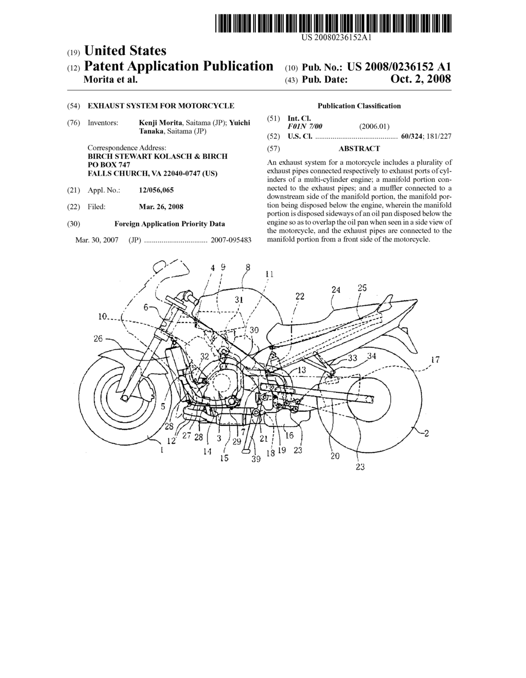 EXHAUST SYSTEM FOR MOTORCYCLE - diagram, schematic, and image 01