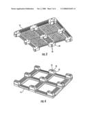 PLASTIC PALLET WITH SNAP-PINS AND ASSOCIATED METHOD FOR MAKING THE SAME diagram and image