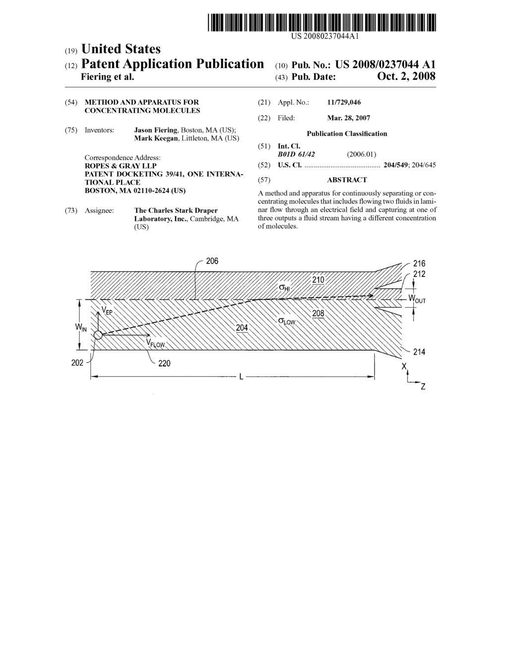 Method and apparatus for concentrating molecules - diagram, schematic, and image 01