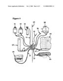 Cooling, heating, bladder relief, gas, hydration and nutrition chem-bio suit connectivity system diagram and image