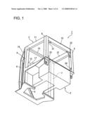 Cab reinforcement structure and work machine cab diagram and image