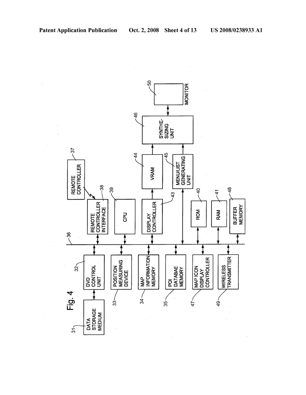 Display method and apparatus for adjusting contrast of map elements for navigation system - diagram, schematic, and image 05