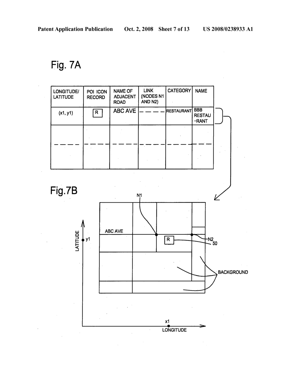 Display method and apparatus for adjusting contrast of map elements for navigation system - diagram, schematic, and image 08