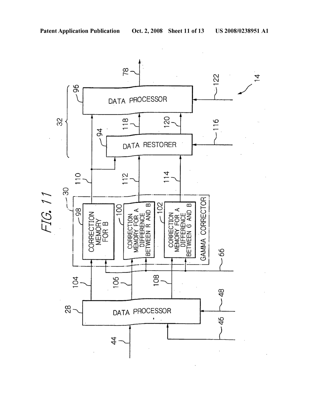 GAMMA CORRECTOR WITH A STORAGE CAPACITY FOR GAMMA CORRECTION DATA REDUCED - diagram, schematic, and image 12