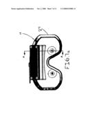 Head-mounted rear vision system diagram and image