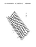 Ergonomic lay flat folding remote control with keyboard diagram and image