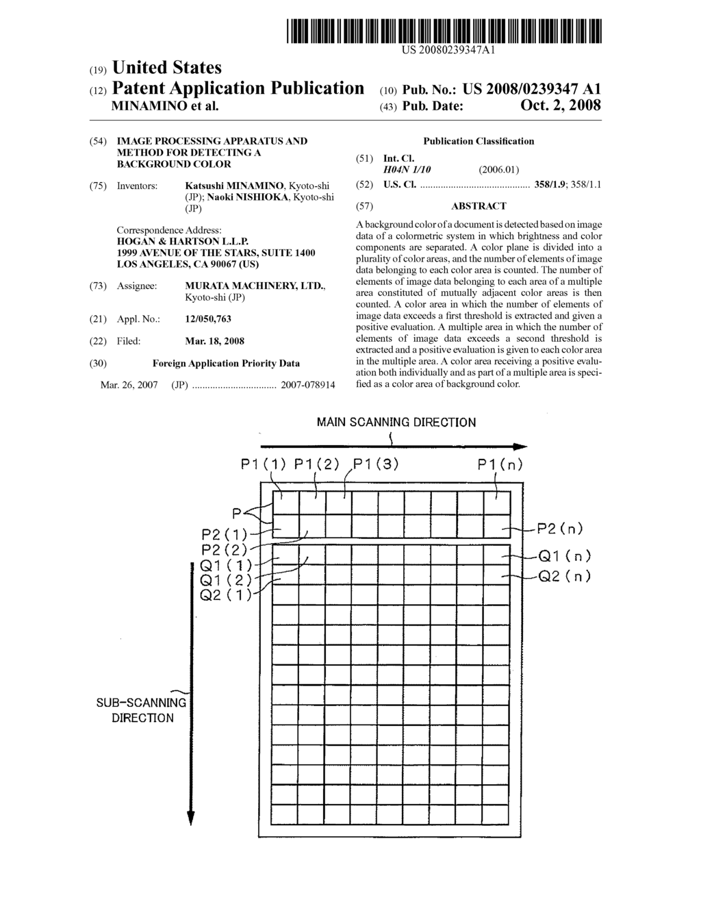 Image Processing Apparatus and Method for Detecting a Background Color - diagram, schematic, and image 01