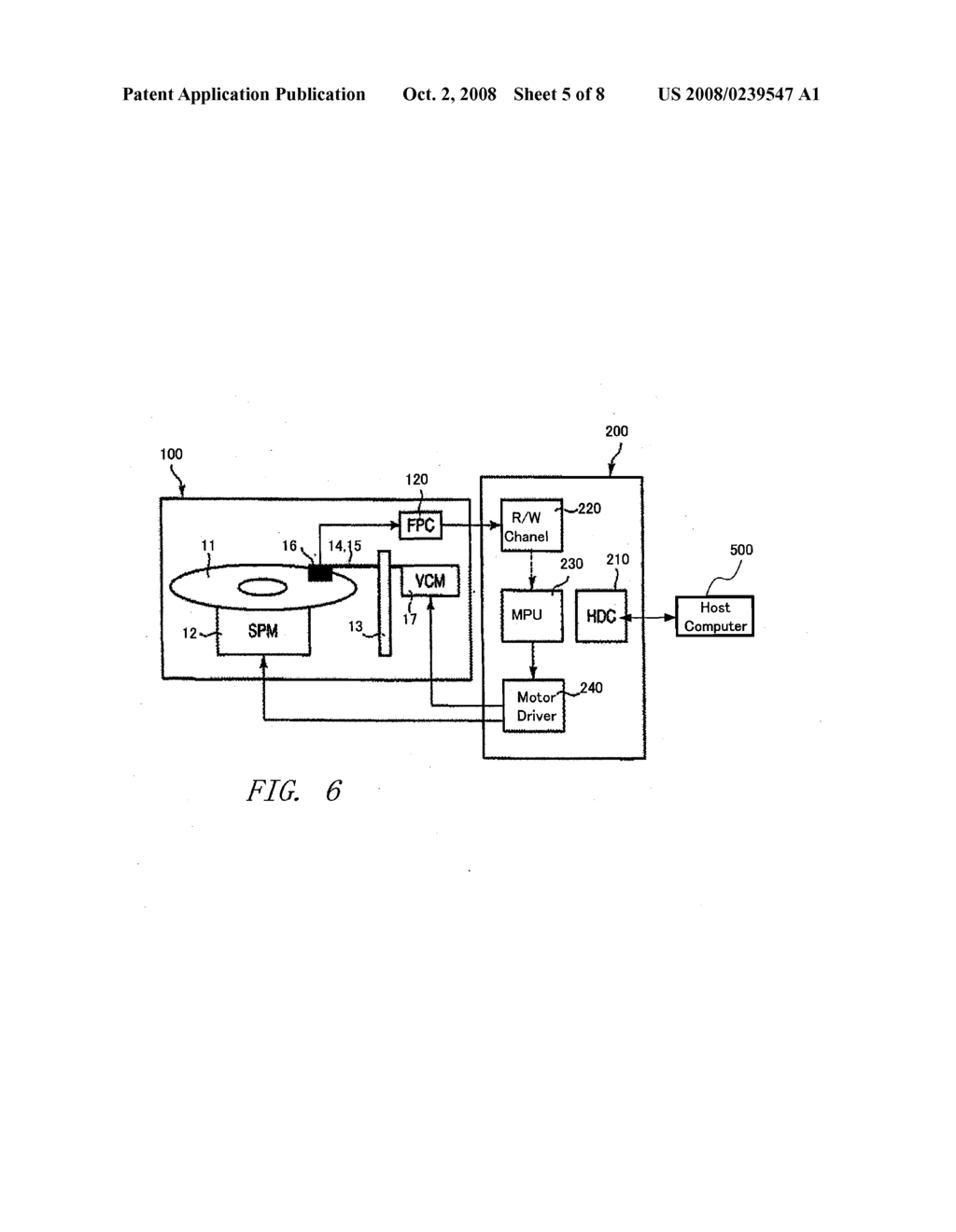 DISK DRIVE APPARATUS, ELECTRONIC CIRCUIT FOR DISK DRIVE APPARATUS AND POWERING METHOD THEREFOR - diagram, schematic, and image 06