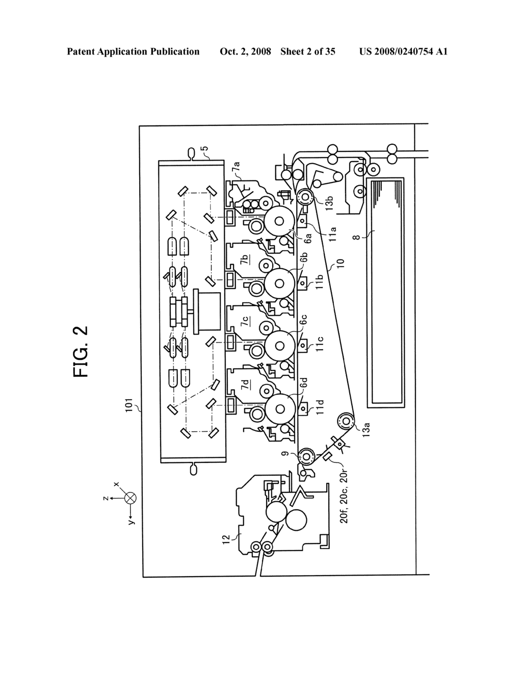 IMAGE FORMING SYSTEM AND METHOD OF DETECTING COLOR MISREGISTRATION - diagram, schematic, and image 03