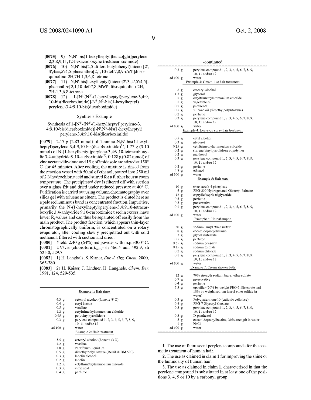 Use of Fluorescent Perylene Compounds for the Treatment of Human Hair - diagram, schematic, and image 10