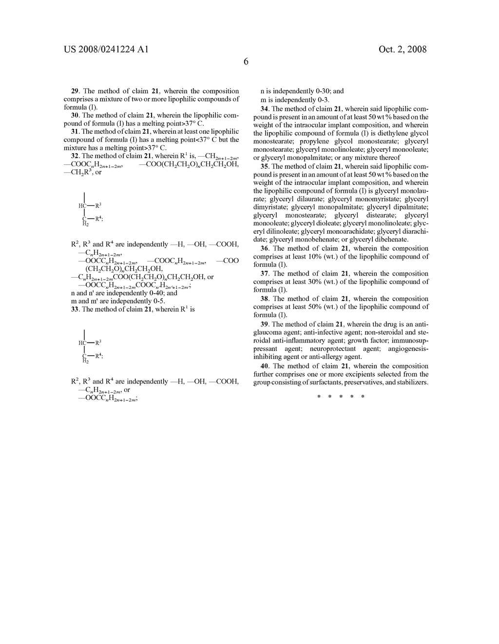 Non-Polymeric Lipophilic Pharmaceutical Implant Compositions For Intraocular Use - diagram, schematic, and image 10