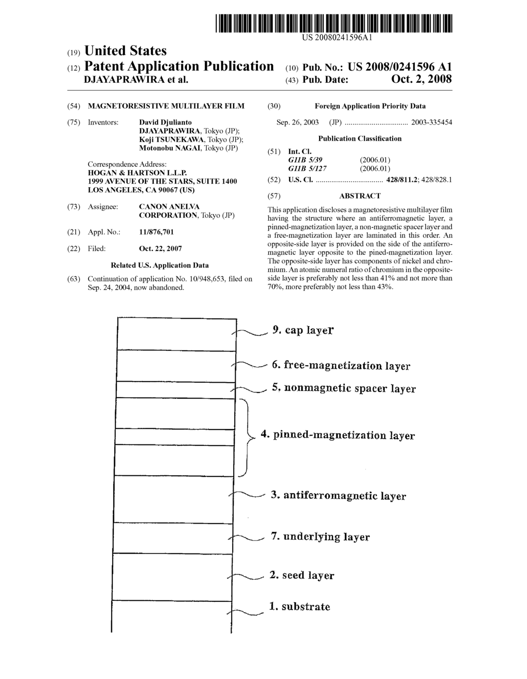 Magnetoresistive Multilayer Film - diagram, schematic, and image 01