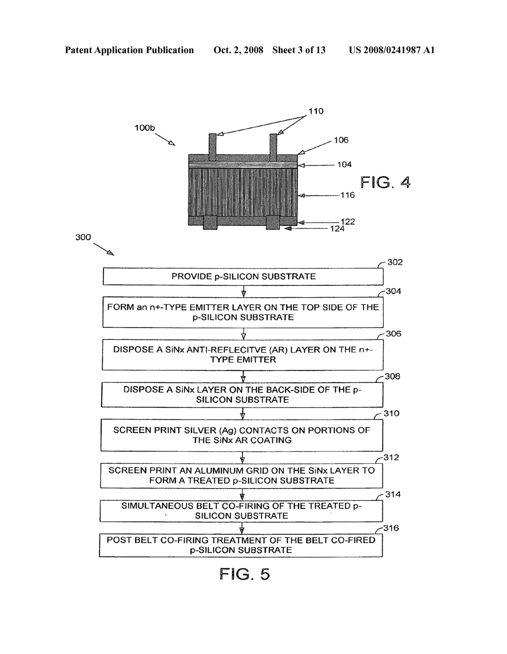 METHOD FOR FABRICATING A SILICON SOLAR CELL STRUCTURE HAVING SILICON NITRIDE LAYERS - diagram, schematic, and image 04