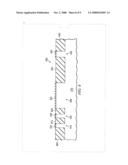 METHOD FOR SELECTIVELY ETCHING PORTIONS OF A LAYER OF MATERIAL BASED UPON A DENSITY OR SIZE OF SEMICONDUCTOR FEATURES LOCATED THEREUNDER diagram and image