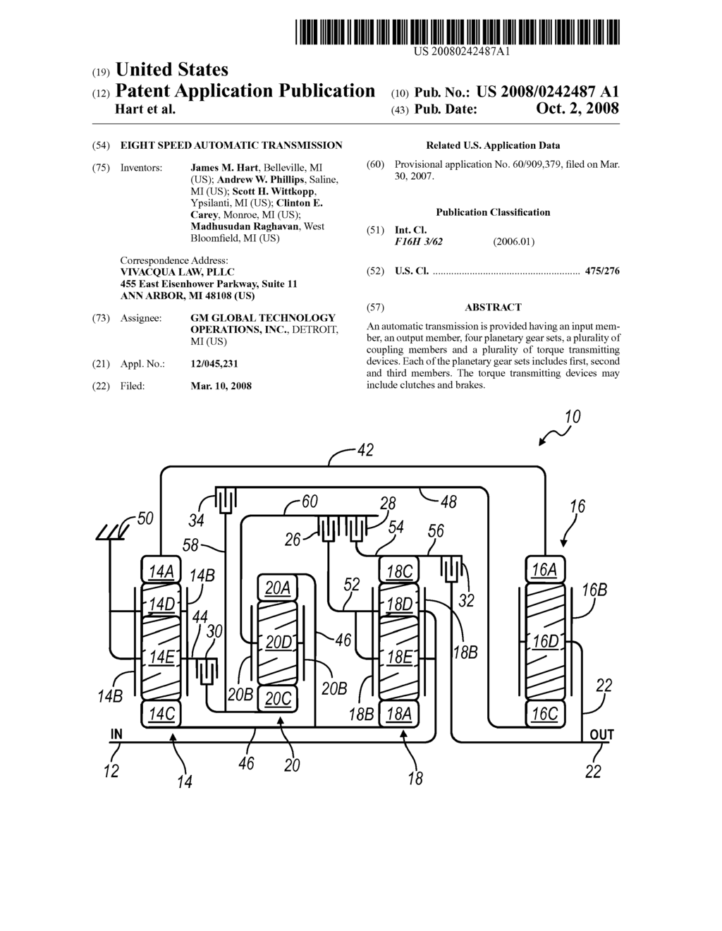 EIGHT SPEED AUTOMATIC TRANSMISSION - diagram, schematic, and image 01