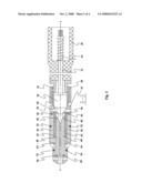 Device for affixing of tubular medical accessory to a body passage diagram and image