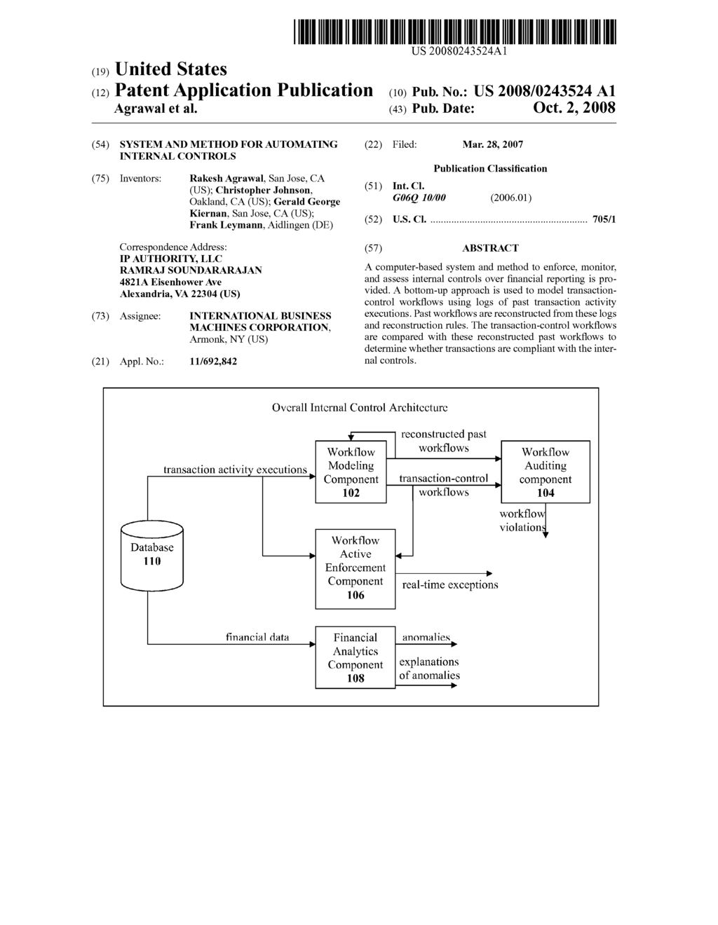 System and Method for Automating Internal Controls - diagram, schematic, and image 01