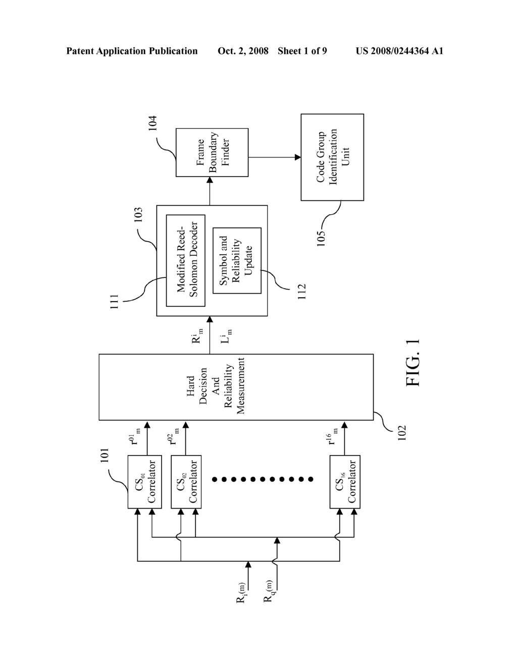 Method And Apparatus For Code Group Identification And Frame Synchronization By Use Of Reed-Solomon Decoder And Reliability Measurement For UMTS W-CDMA - diagram, schematic, and image 02