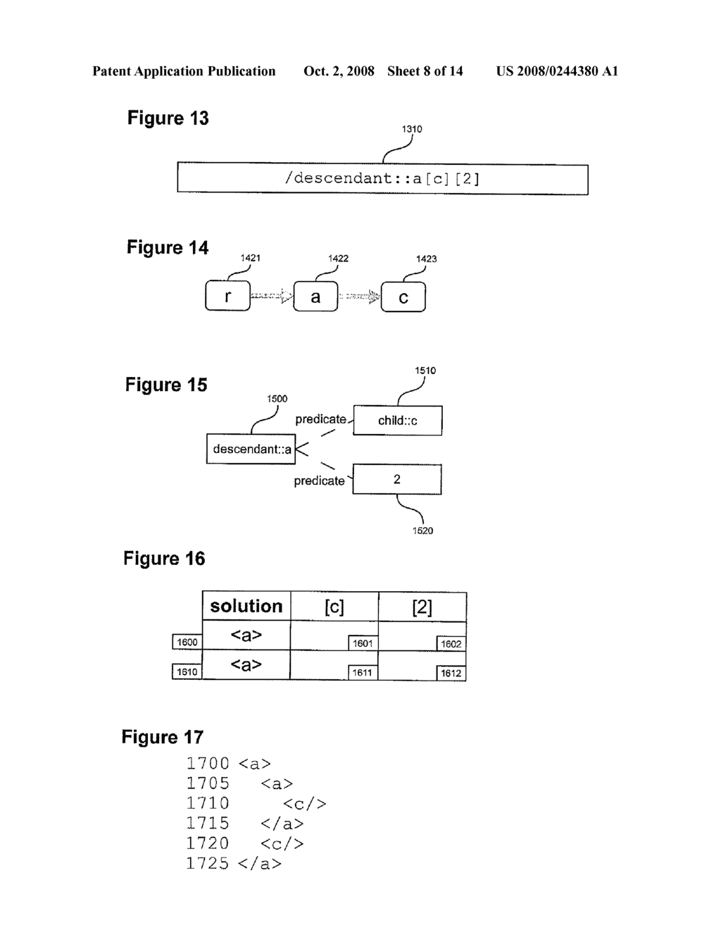 METHOD AND DEVICE FOR EVALUATING AN EXPRESSION ON ELEMENTS OF A STRUCTURED DOCUMENT - diagram, schematic, and image 09