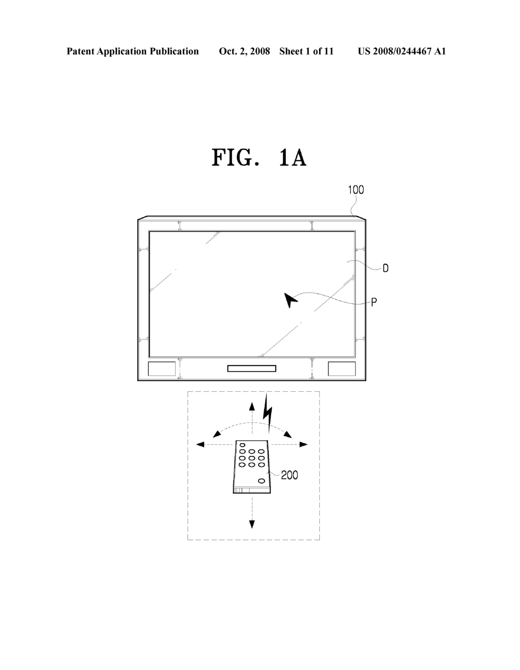 METHOD FOR EXECUTING USER COMMAND ACCORDING TO SPATIAL MOVEMENT OF USER INPUT DEVICE AND IMAGE APPARATUS THEREOF - diagram, schematic, and image 02