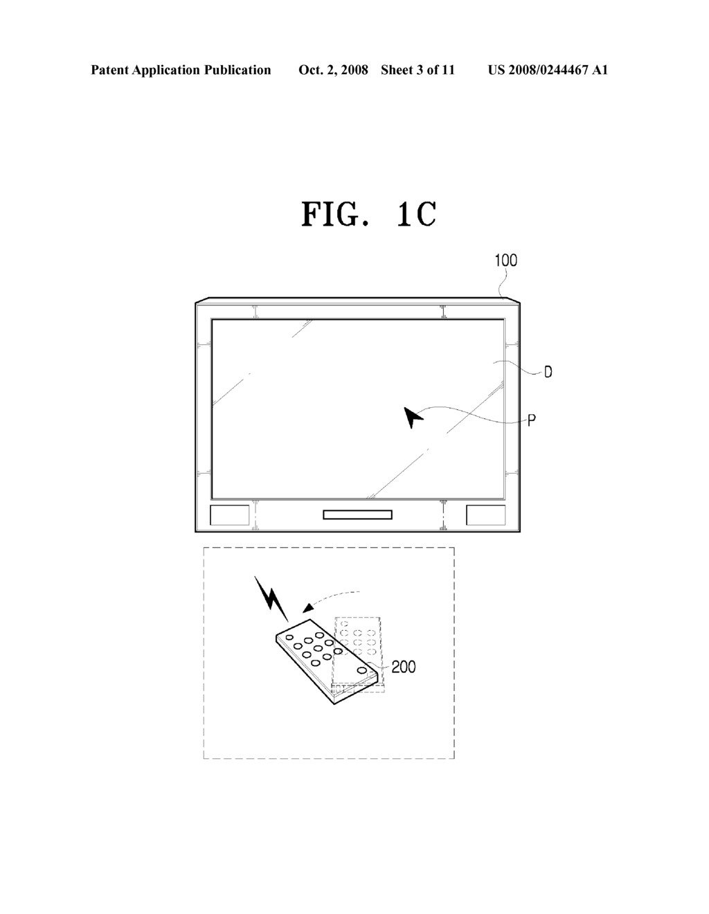 METHOD FOR EXECUTING USER COMMAND ACCORDING TO SPATIAL MOVEMENT OF USER INPUT DEVICE AND IMAGE APPARATUS THEREOF - diagram, schematic, and image 04