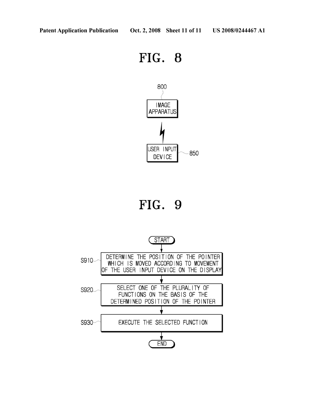 METHOD FOR EXECUTING USER COMMAND ACCORDING TO SPATIAL MOVEMENT OF USER INPUT DEVICE AND IMAGE APPARATUS THEREOF - diagram, schematic, and image 12