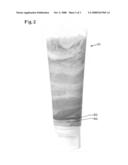 Opaque multi-phase dentifrice with patterns diagram and image