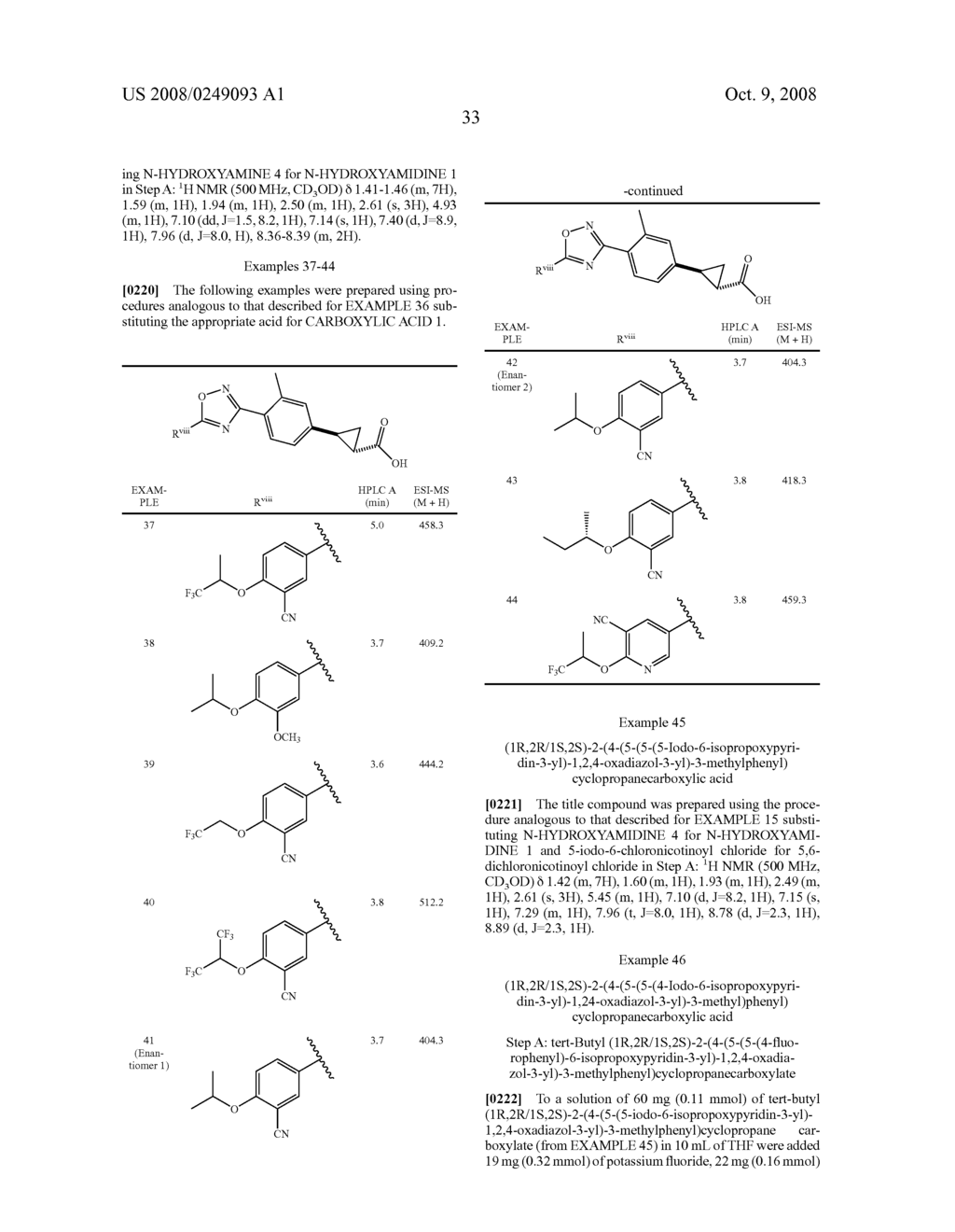 (3,4-Disubstituted)Propanoic Carboxylates as Sip (Edg) Receptor Agonists - diagram, schematic, and image 34