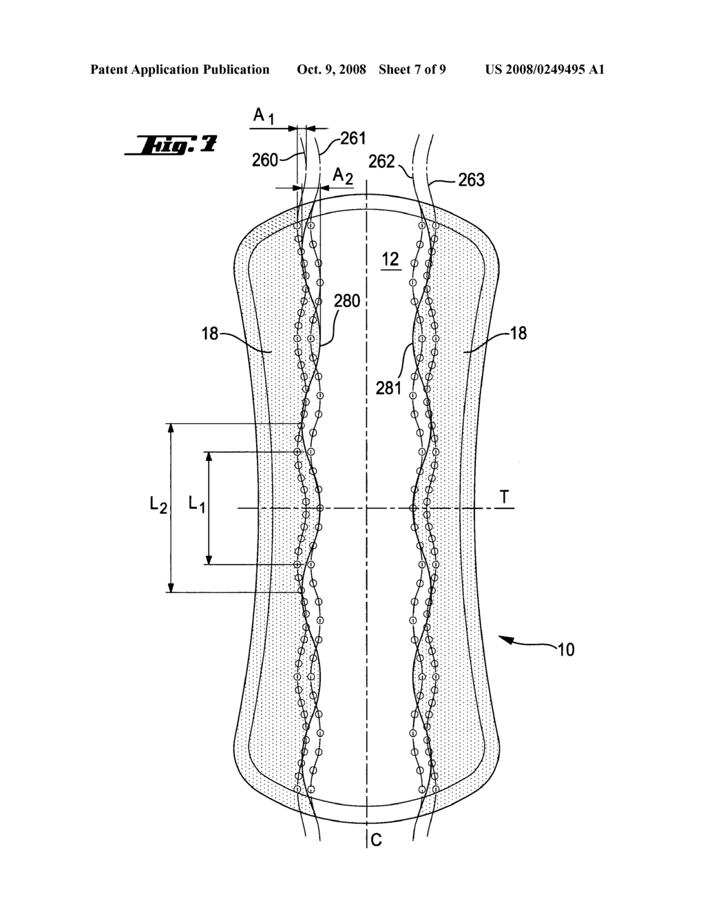 Feminine hygiene article with wavy patterns - diagram, schematic, and image 08