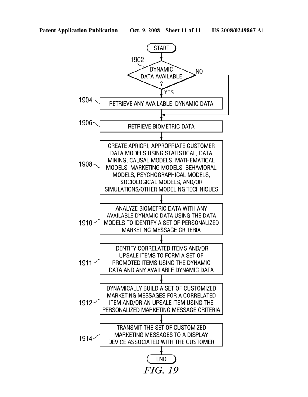 METHOD AND APPARATUS FOR USING BIOMETRIC DATA FOR A CUSTOMER TO IMPROVE UPSALE AND CROSS-SALE OF ITEMS - diagram, schematic, and image 12