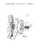 Sports helmet with quick-release faceguard connector and adjustable internal pad element diagram and image