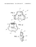 Sports helmet with quick-release faceguard connector and adjustable internal pad element diagram and image