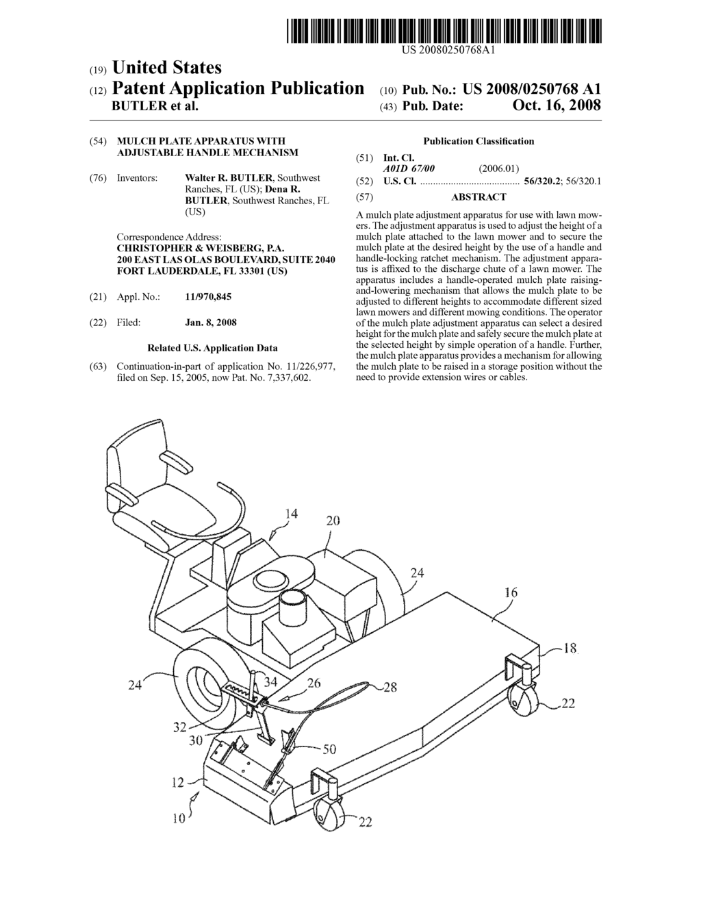 MULCH PLATE APPARATUS WITH ADJUSTABLE HANDLE MECHANISM - diagram, schematic, and image 01