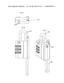 Security padlock having a secondary locking system diagram and image