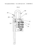 Security padlock having a secondary locking system diagram and image