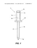 Dynamic verification method for a riveting process with blind rivets carried out with an automatic riveting apparatus, and verifying device for carrying out the verification diagram and image