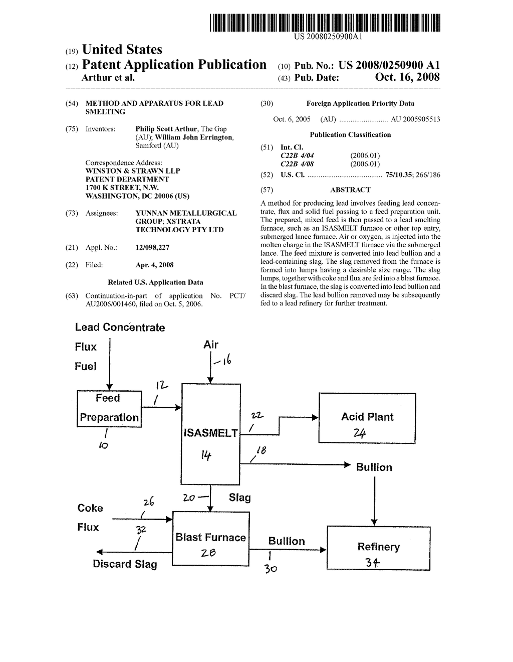 METHOD AND APPARATUS FOR LEAD SMELTING - diagram, schematic, and image 01