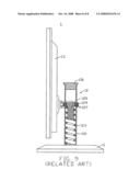 Display apparatus having height adjusting device diagram and image