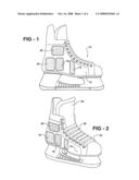 ARMOURING/REINFORCING APPLICATIONS ASSOCIATED WITH A SPORTS SKATE OR SHOE diagram and image