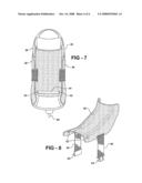 ARMOURING/REINFORCING APPLICATIONS ASSOCIATED WITH A SPORTS SKATE OR SHOE diagram and image