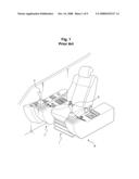 Height adjustment device for heavy equipment console box having weight balancing diagram and image