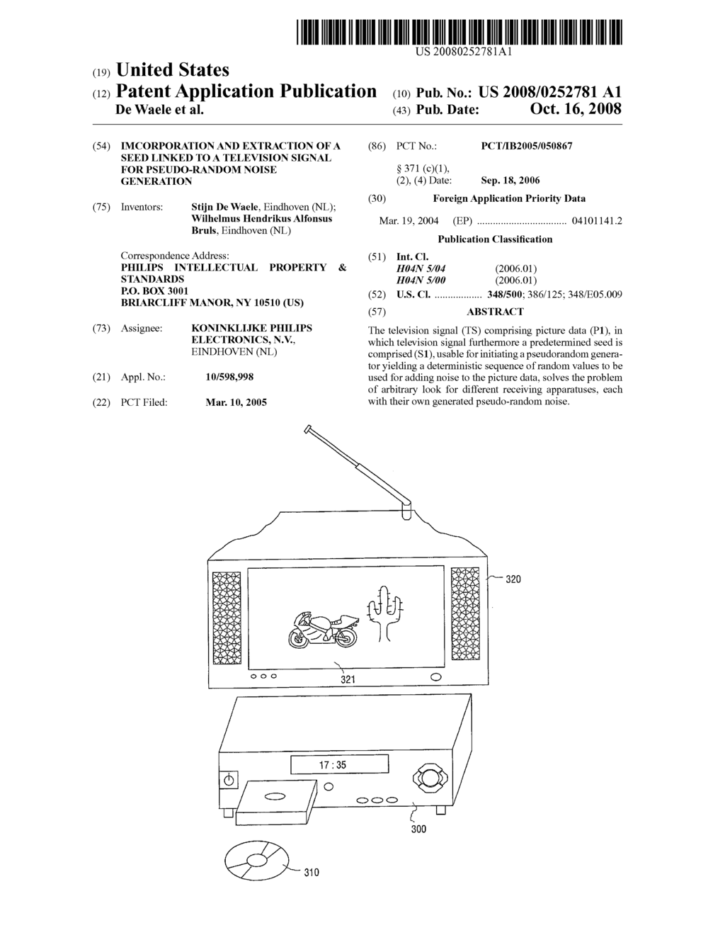 Imcorporation and Extraction of a Seed Linked to a Television Signal for Pseudo-Random Noise Generation - diagram, schematic, and image 01