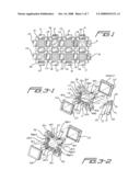 LED light device with changeable geometric system diagram and image