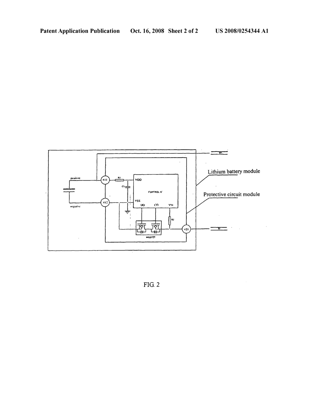 Lithium Secondary Battery Having Internal Protection Circuit - diagram, schematic, and image 03