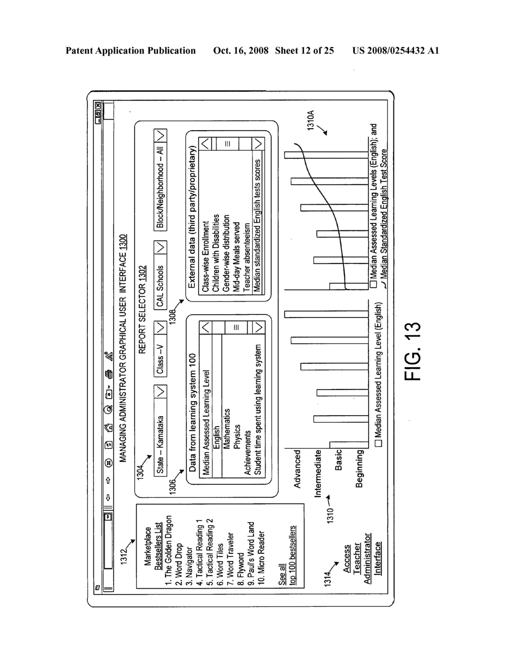 Evaluating learning progress and making recommendations in a computerized learning environment - diagram, schematic, and image 13