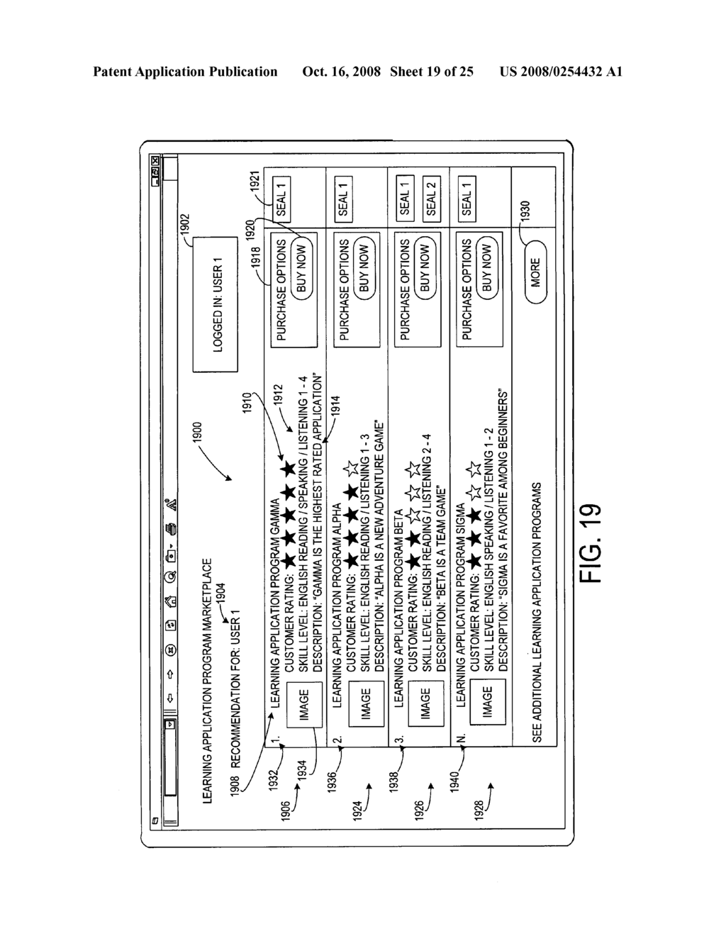 Evaluating learning progress and making recommendations in a computerized learning environment - diagram, schematic, and image 20