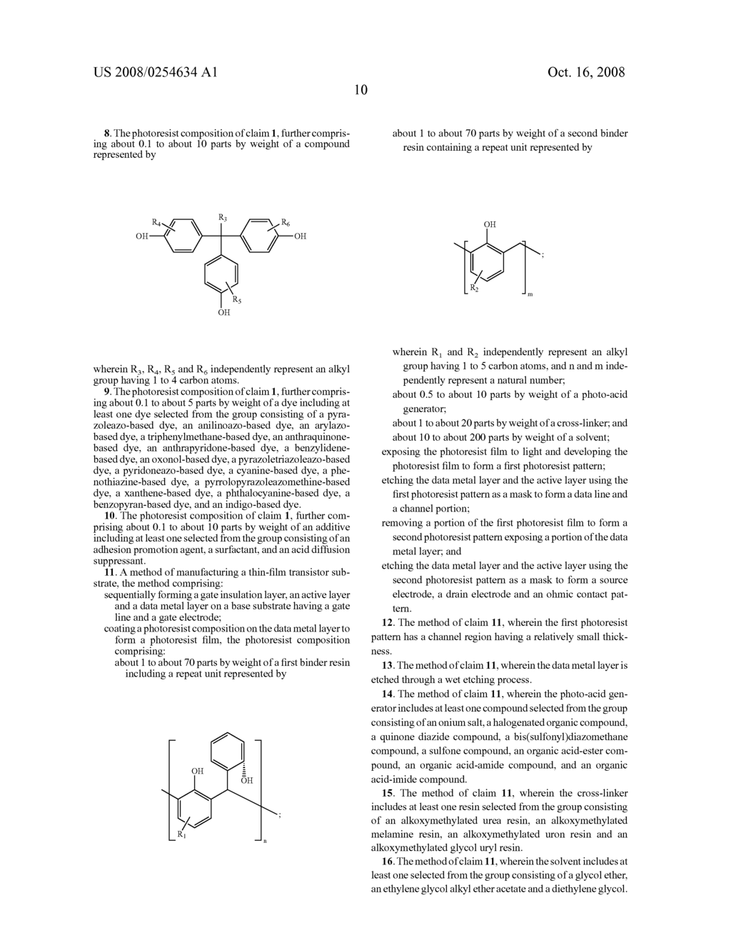 Photoresist composition and method of manufacturing a thin-film transistor substrate using the same - diagram, schematic, and image 20