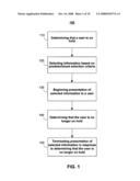 Communications system that provides user-selectable data when user is on-hold diagram and image