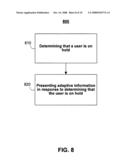 Communications system that provides user-selectable data when user is on-hold diagram and image