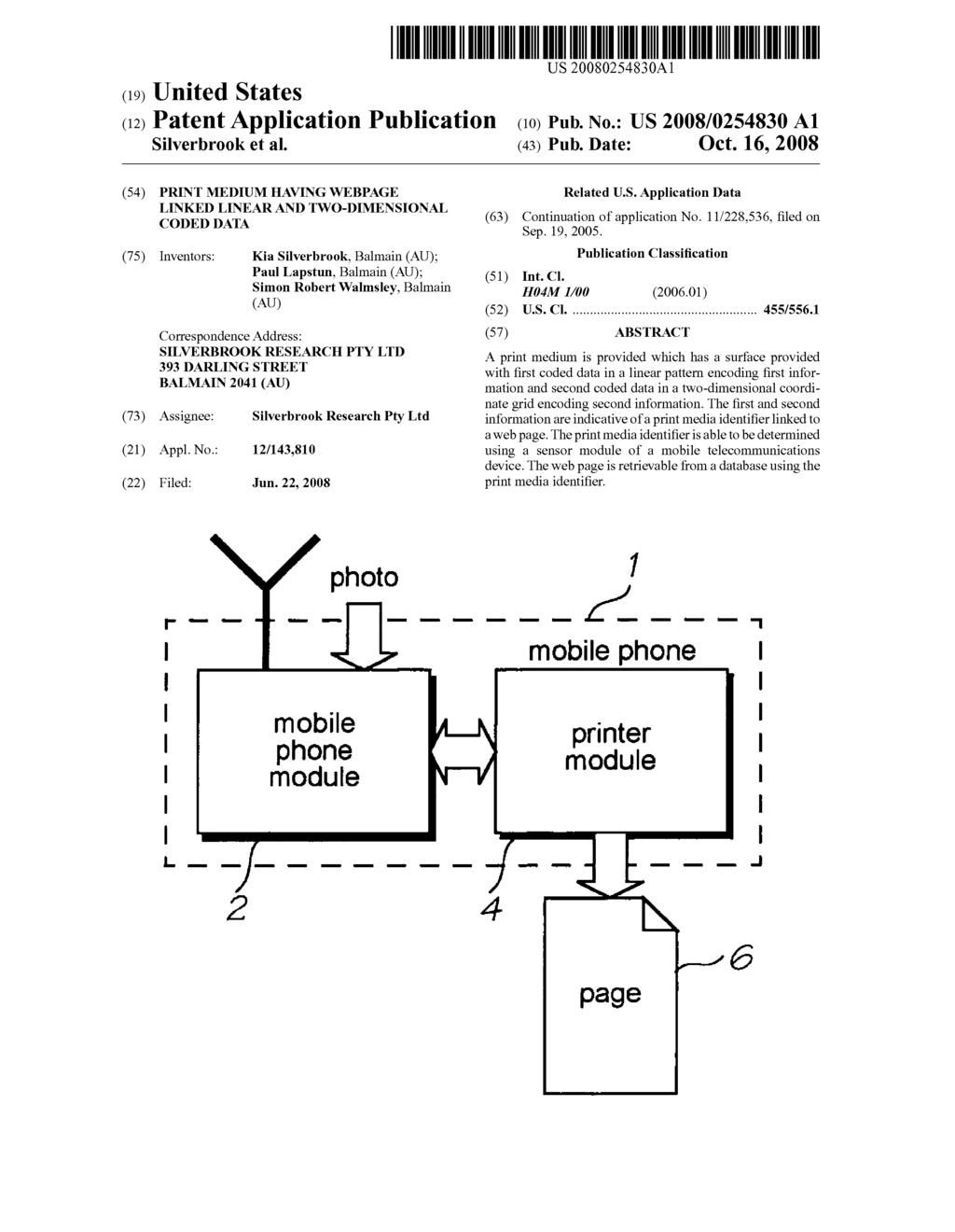 PRINT MEDIUM HAVING WEBPAGE LINKED LINEAR AND TWO-DIMENSIONAL CODED DATA - diagram, schematic, and image 01